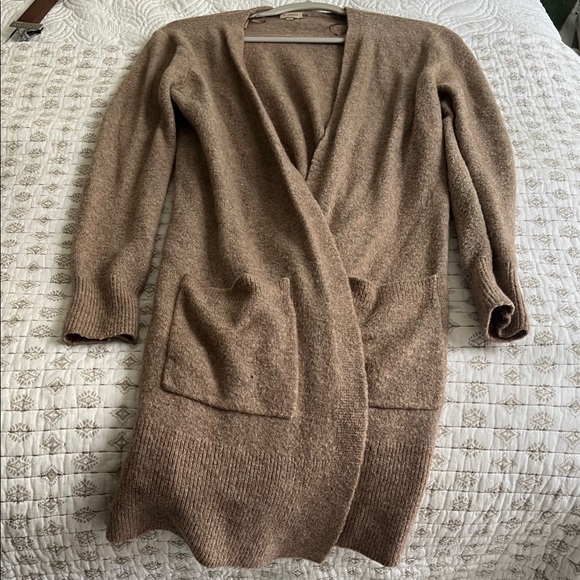 Daniel Cremieux Sweaters - Daniel Cremieux Brown Open-Front Long Cardigan